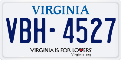 VA license plate VBH4527
