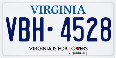VA license plate VBH4528
