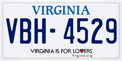 VA license plate VBH4529
