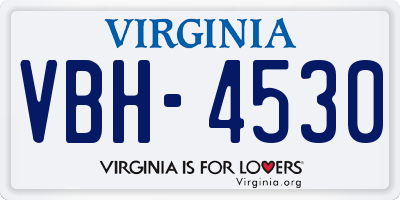VA license plate VBH4530