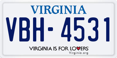 VA license plate VBH4531