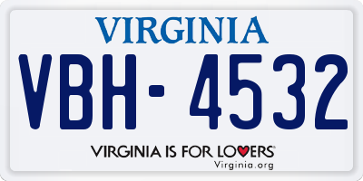 VA license plate VBH4532