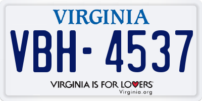 VA license plate VBH4537
