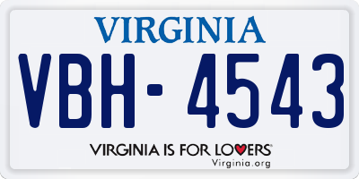 VA license plate VBH4543
