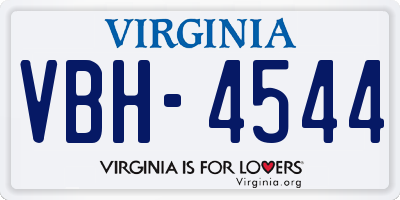 VA license plate VBH4544