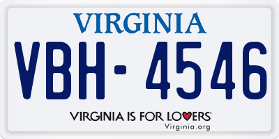 VA license plate VBH4546