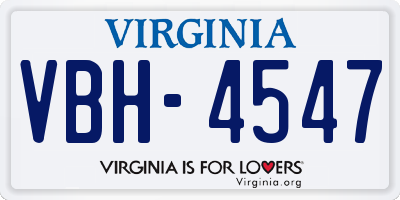 VA license plate VBH4547