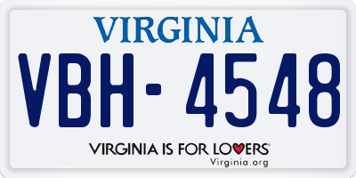 VA license plate VBH4548