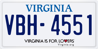 VA license plate VBH4551