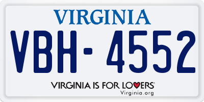 VA license plate VBH4552