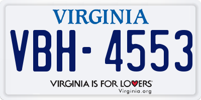 VA license plate VBH4553