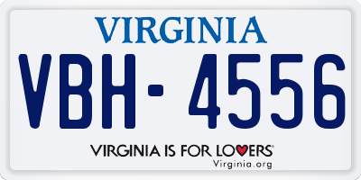 VA license plate VBH4556