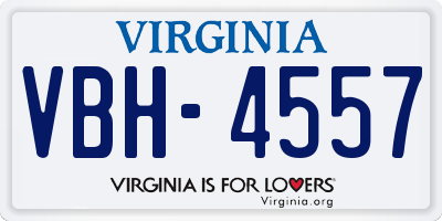 VA license plate VBH4557
