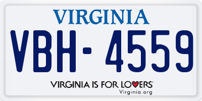 VA license plate VBH4559