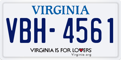 VA license plate VBH4561