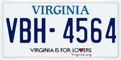 VA license plate VBH4564