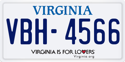 VA license plate VBH4566