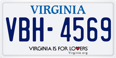 VA license plate VBH4569