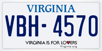 VA license plate VBH4570
