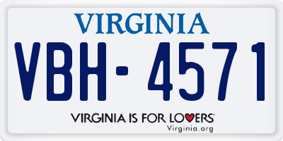 VA license plate VBH4571