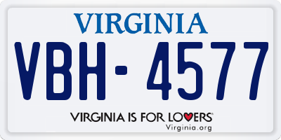 VA license plate VBH4577