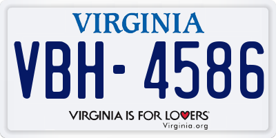 VA license plate VBH4586