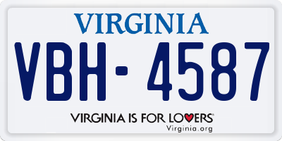 VA license plate VBH4587