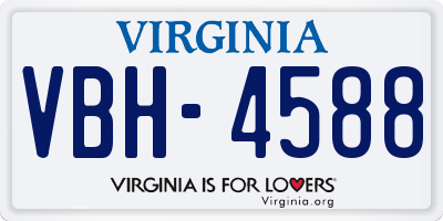 VA license plate VBH4588