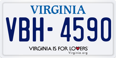 VA license plate VBH4590
