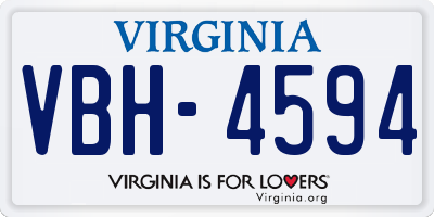VA license plate VBH4594
