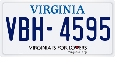 VA license plate VBH4595