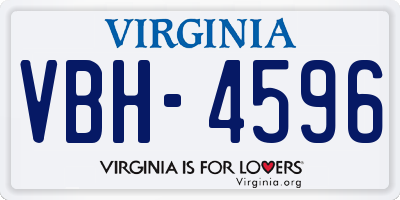 VA license plate VBH4596