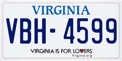 VA license plate VBH4599