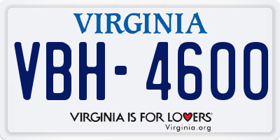 VA license plate VBH4600