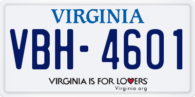 VA license plate VBH4601