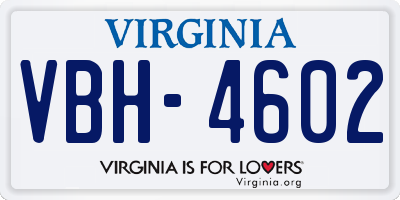 VA license plate VBH4602