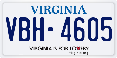 VA license plate VBH4605