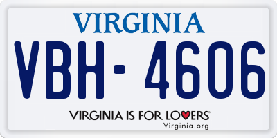 VA license plate VBH4606