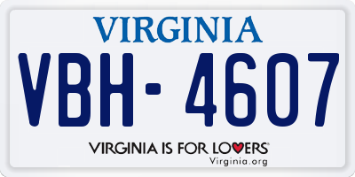 VA license plate VBH4607