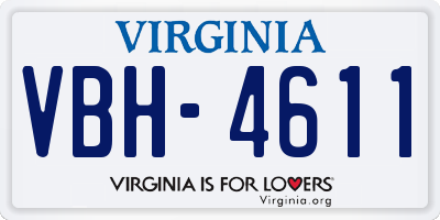 VA license plate VBH4611