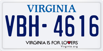 VA license plate VBH4616