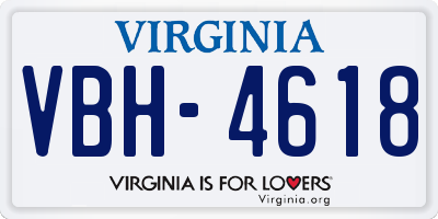 VA license plate VBH4618