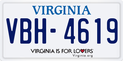 VA license plate VBH4619