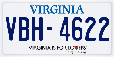 VA license plate VBH4622