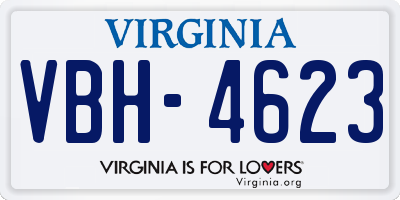 VA license plate VBH4623