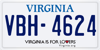 VA license plate VBH4624