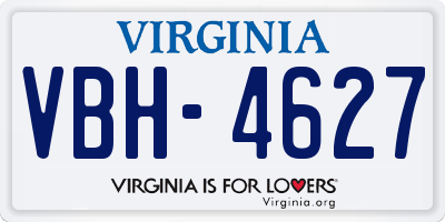 VA license plate VBH4627