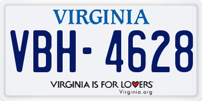 VA license plate VBH4628