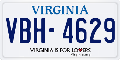VA license plate VBH4629