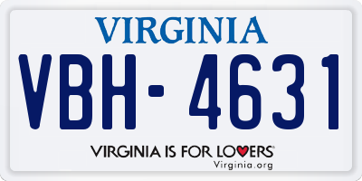 VA license plate VBH4631